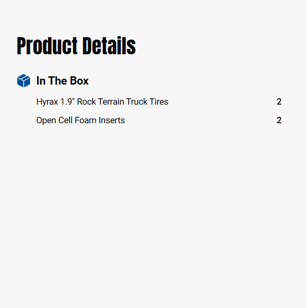 Pro-Line Racing 2Sets 1/10 Hyrax Predator Front/Rear 1.9" Rock Crawling Tires-PRO1012803