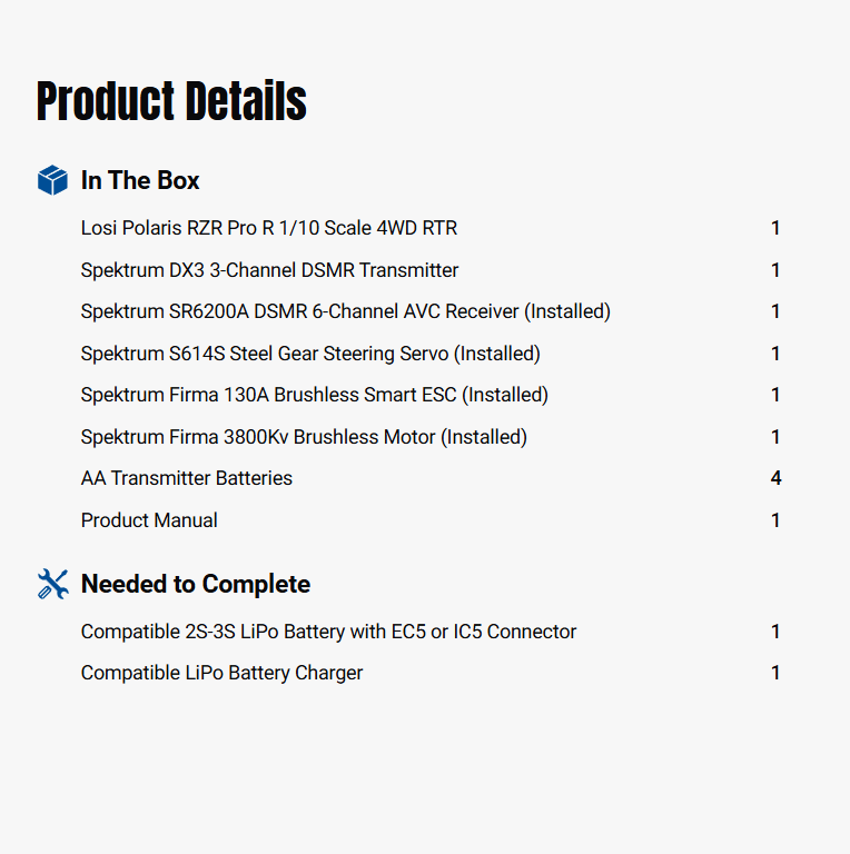1/10 RZR Rey Polaris 3S 4X4 RTR Brushless Side by Side, Blue