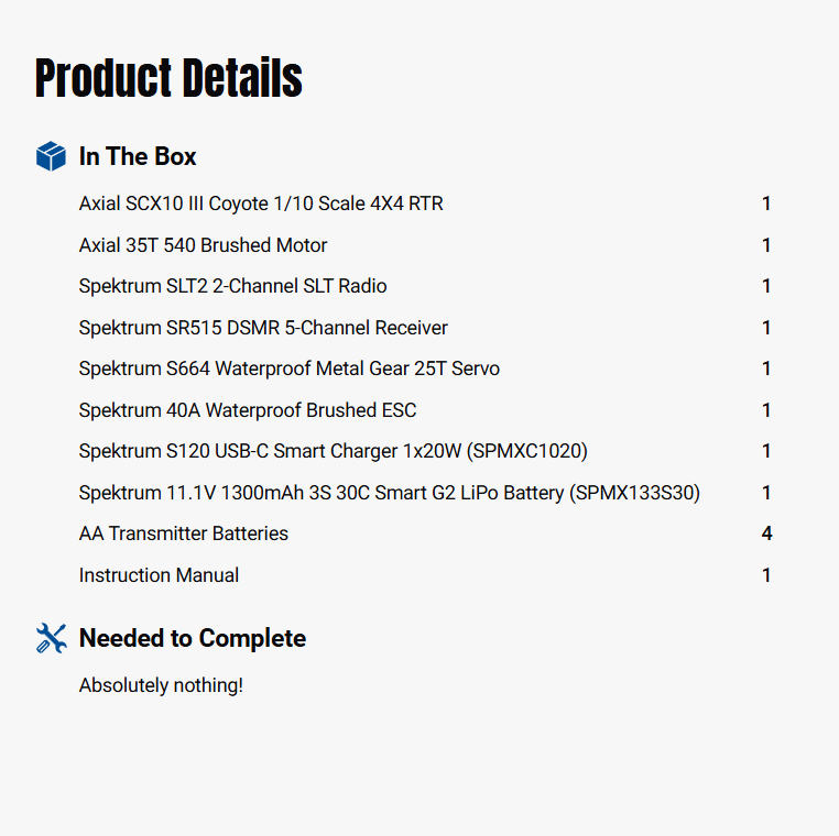 Axial 1/10 SCX10 III Coyote 4X4 RTR Rock Crawler (Battery & Charger Included), Gold-AXI-3071