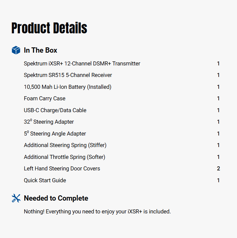 Spektrum iXSR+ 12-Channel DSMR+ Transmitter with SR515 Receiver-SPM6425  10.28