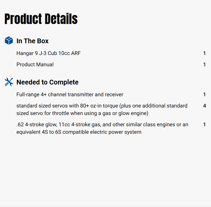 Hangar 9 J-3 Cub 10cc ARF, 82.5"-HAN5005