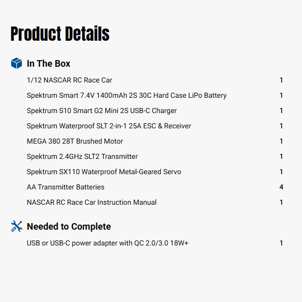 Losi 1/12 NASCAR RC Race Car Christopher Bell No. 20 DeWalt 2025 Toyota Camry 2S AWD RTR Brushed On-Road (Battery & Charger Included)-LOS1122520