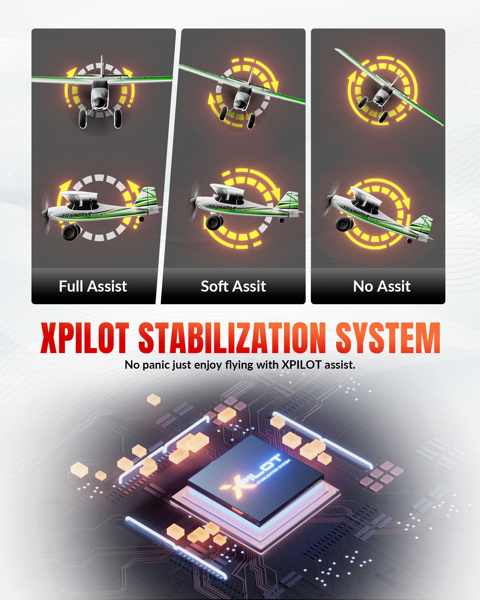 VOLANTEX 500mm Trainstar Stunt Brushless  RTF Mini RC Airplane w/ Gyro-EXA76804RRB2