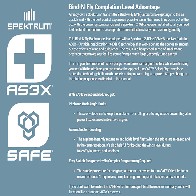 E-flite P-51D Mustang 1000mm BNF Basic with AS3X+ and SAFE Select