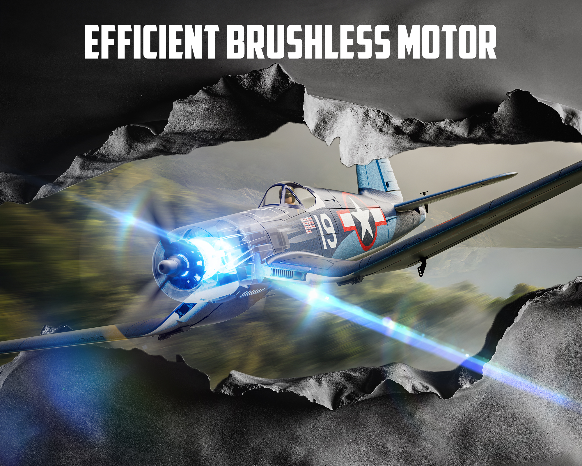 VOLANTEXRC F4U Corsair 500mm RTF RC Warbirds Airplane w/ Brushless Motor-76803