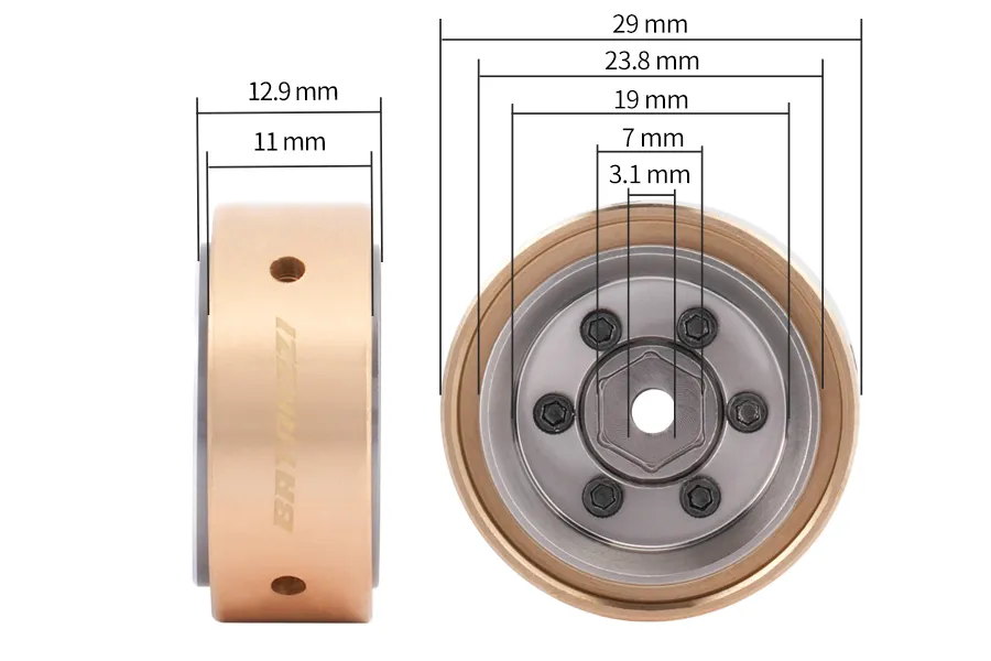 BATRAZZI Aluminum 0.8” Sheriff Beadlock Wheels (4 Pcs)-BTZ1118SL-AL-A