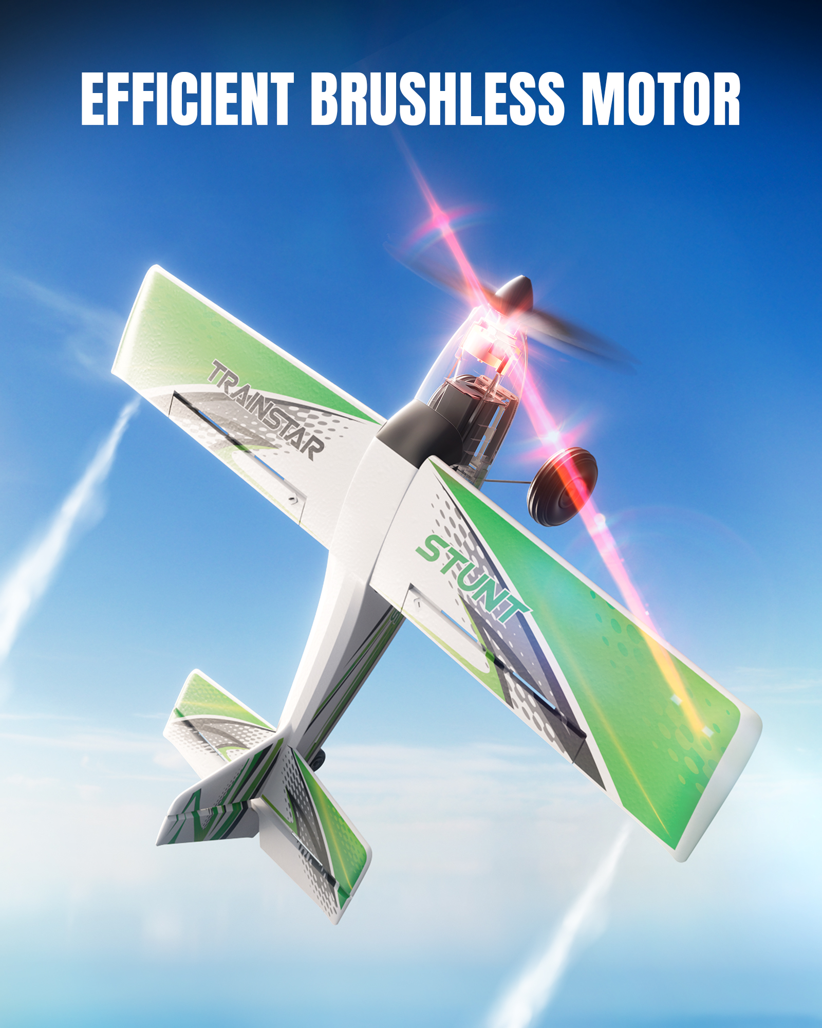 VOLANTEX 500mm Trainstar Stunt Brushless  RTF Mini RC Airplane w/ Gyro-EXA76804RRB2