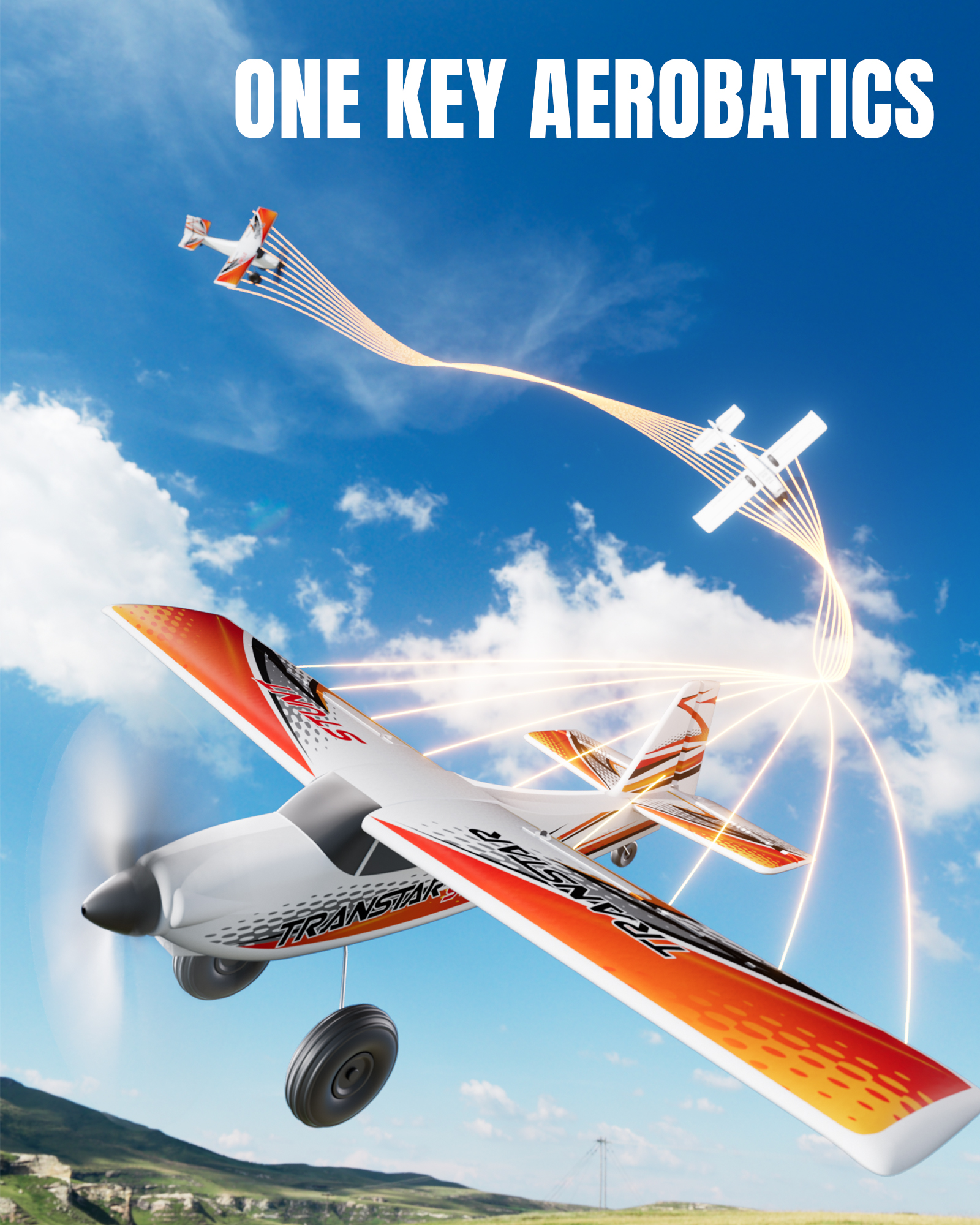 VOLANTEX 500mm Trainstar Stunt Brushless  RTF Mini RC Airplane w/ Gyro-EXA76804RRB2