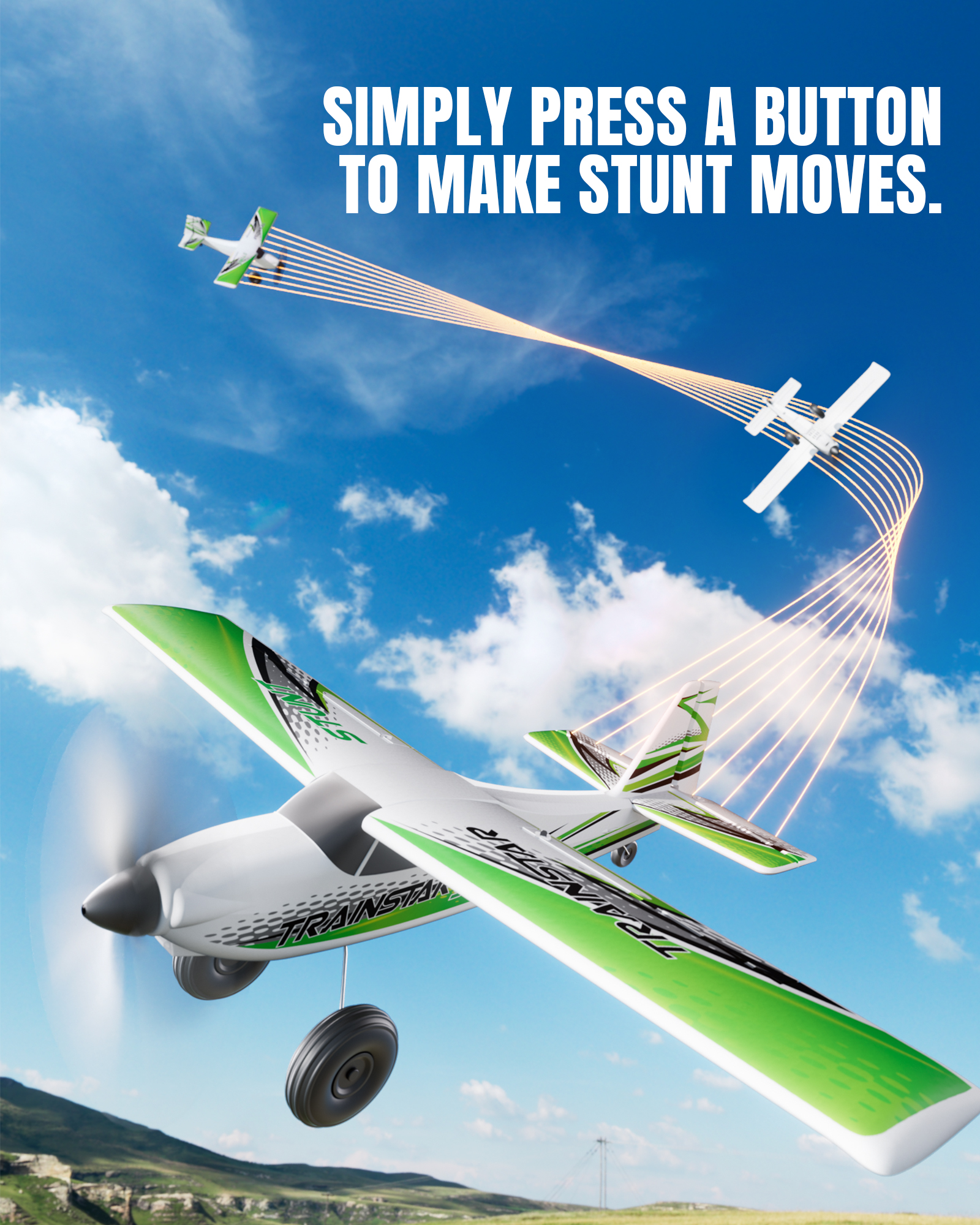 VOLANTEX 500mm Trainstar Stunt Brushless  RTF Mini RC Airplane w/ Gyro-EXA76804RRB2