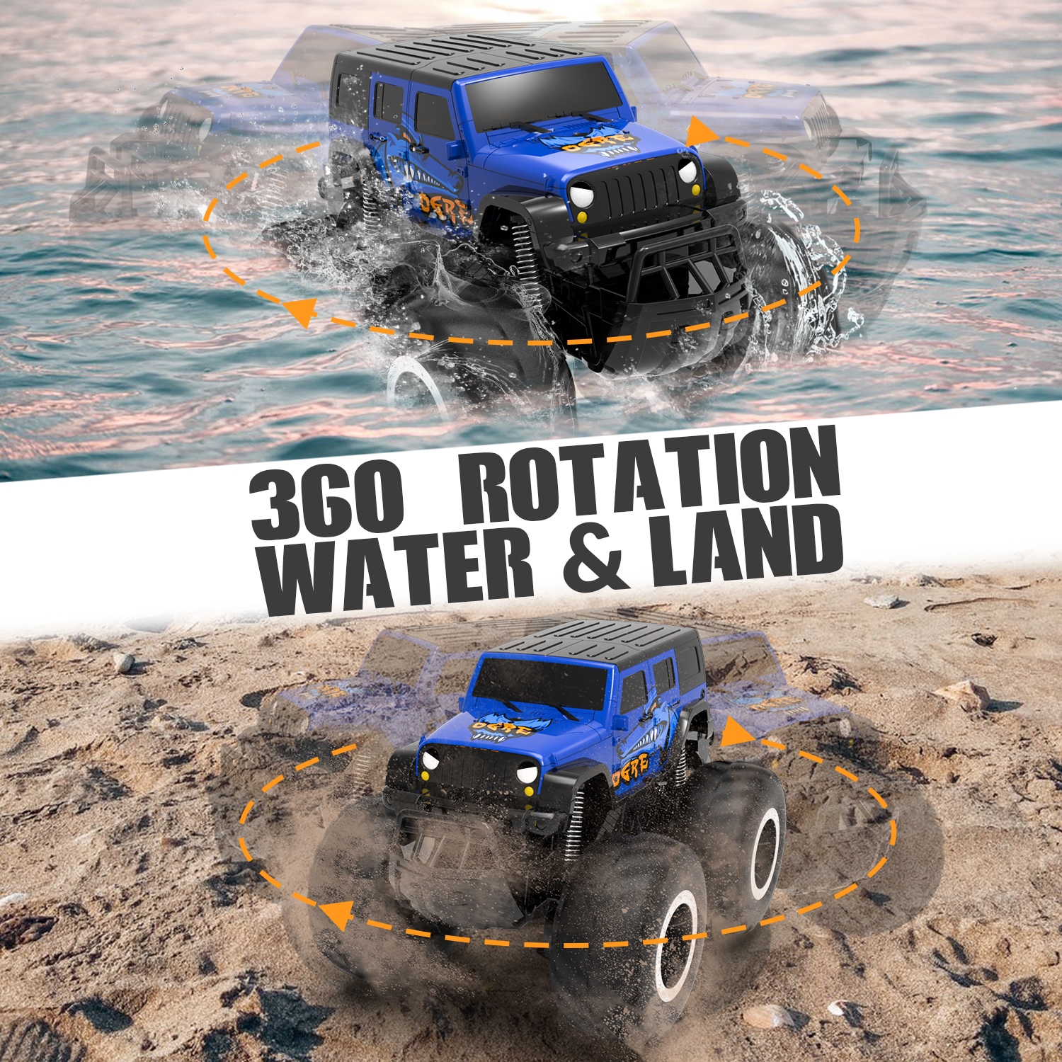 STEMTRON Amphibious (RTR) 1:16 4WD Blue with Waterproof 767