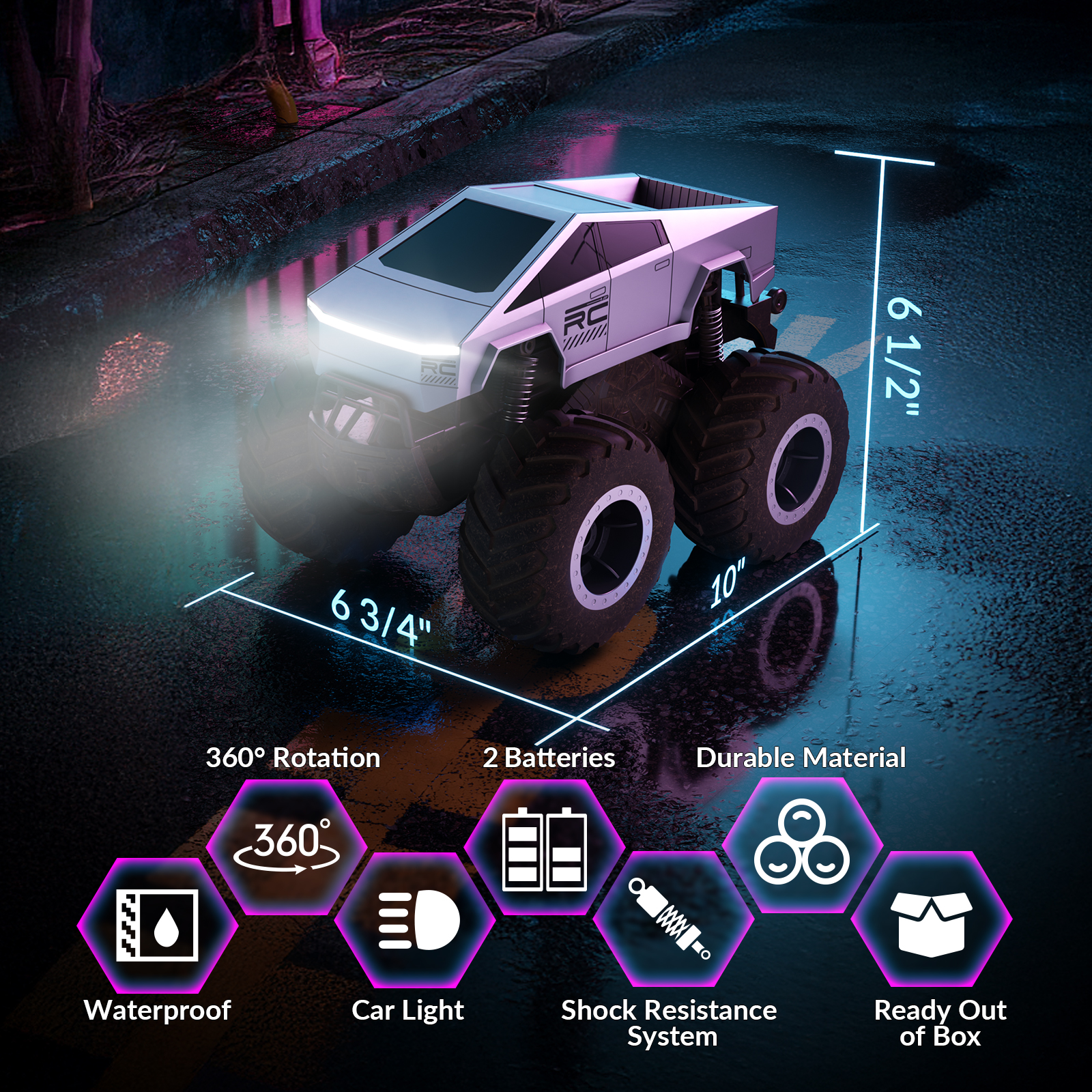 VOLANTEX 1/16 Tesla Amphibious RC Monster Truck-EXAC01210B2