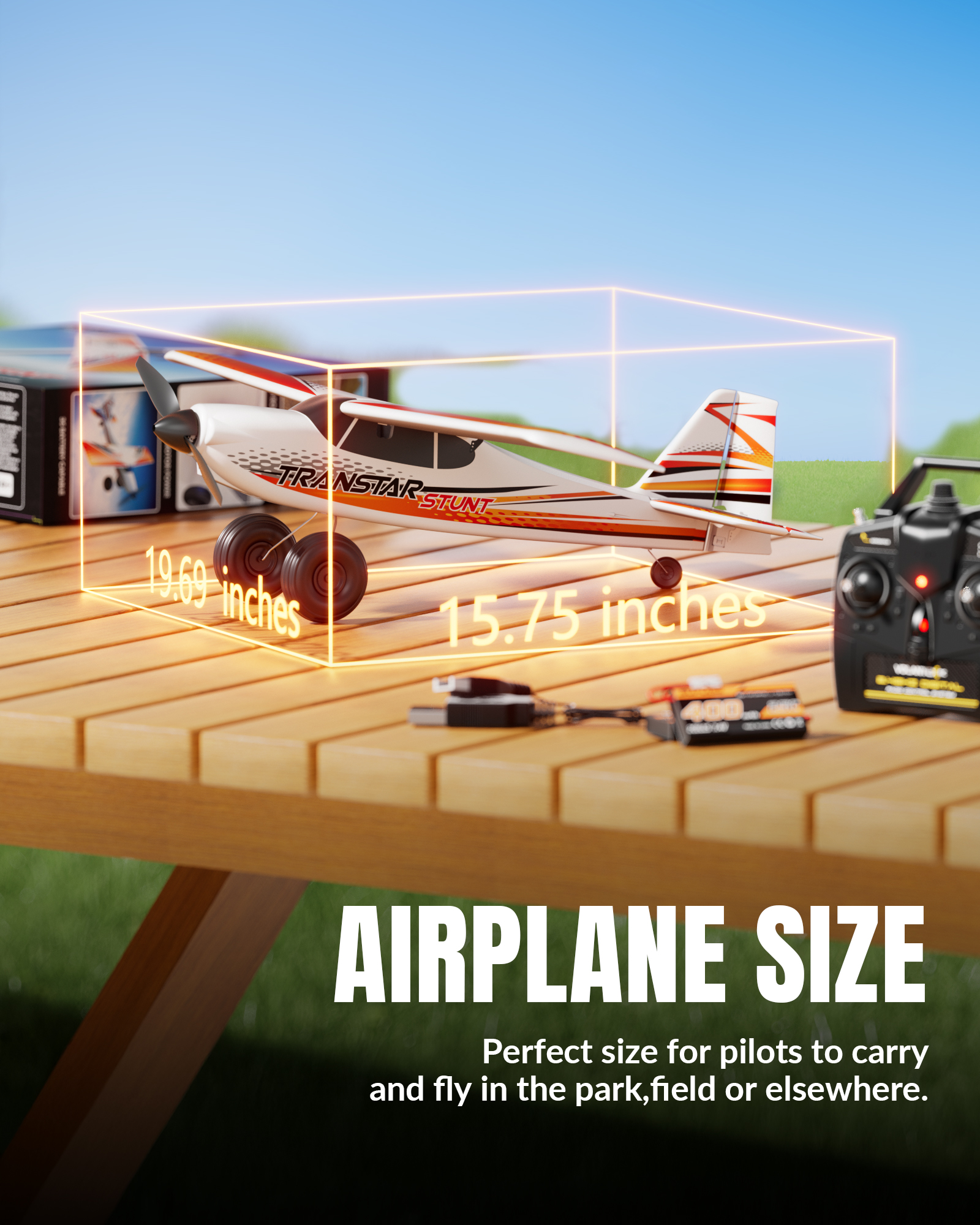 VOLANTEX 500mm Trainstar Stunt Brushless  RTF Mini RC Airplane w/ Gyro-EXA76804RRB2