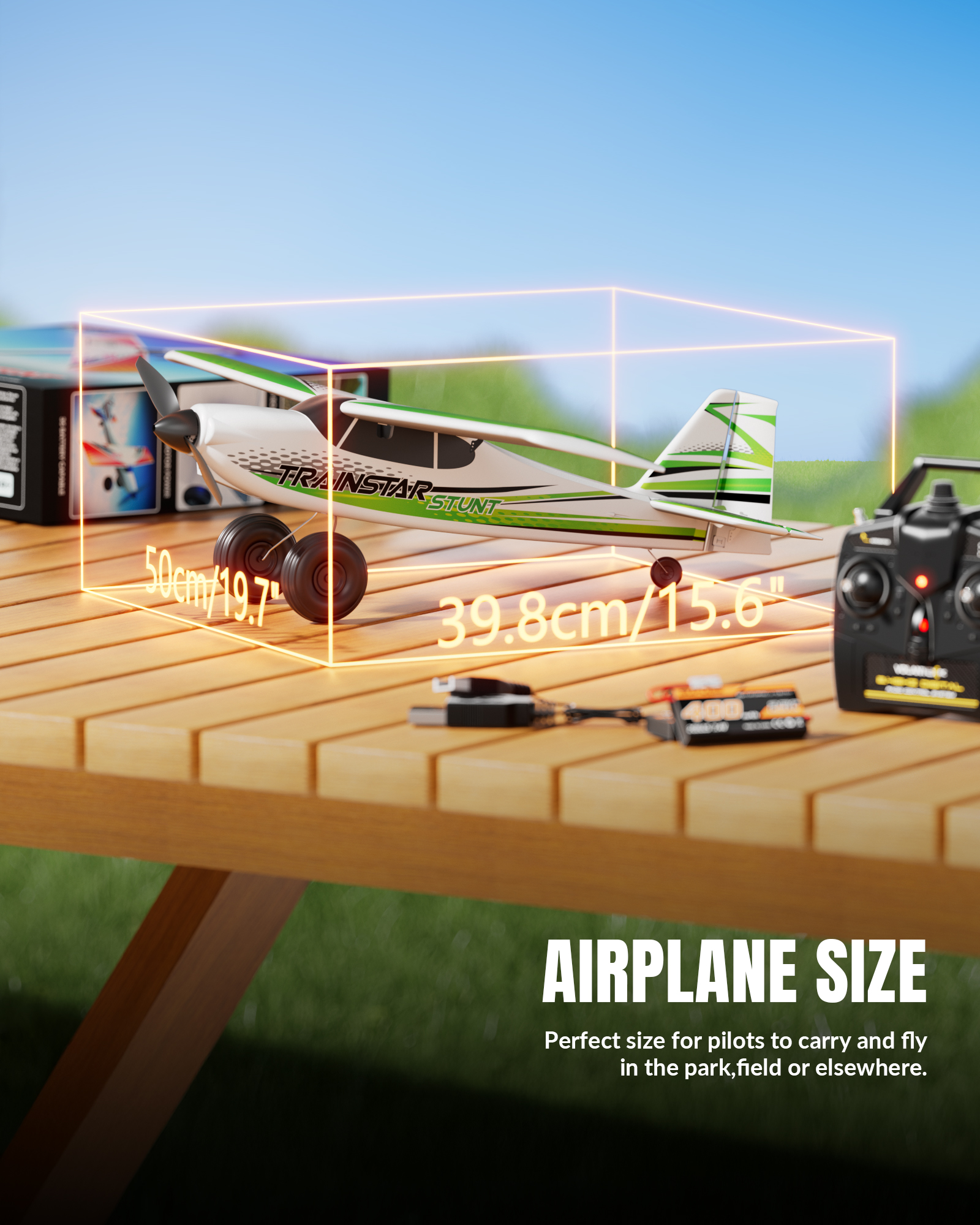 VOLANTEX 500mm Trainstar Stunt Brushless  RTF Mini RC Airplane w/ Gyro-EXA76804RRB2