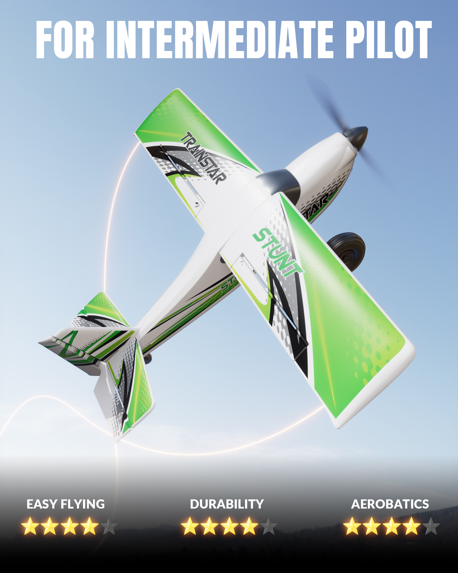 VOLANTEX 500mm Trainstar Stunt Brushless  RTF Mini RC Airplane w/ Gyro-EXA76804RRB2