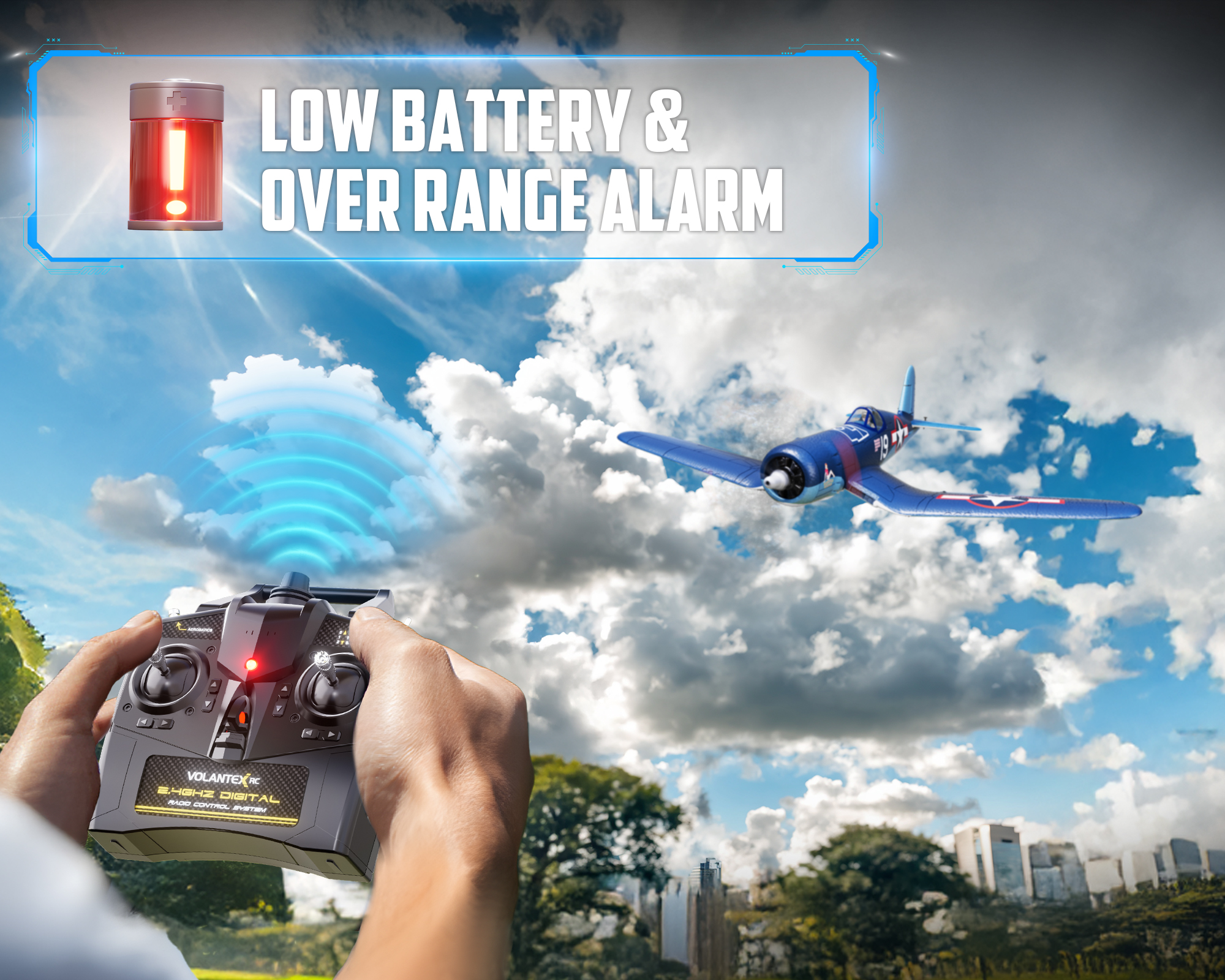 VOLANTEXRC F4U Corsair 500mm RTF RC Warbirds Airplane w/ Brushless Motor-76803