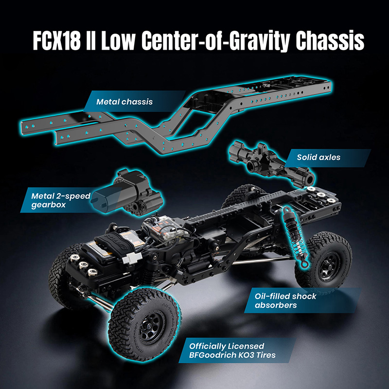 FMS 1:18 FCX18 II Ford F-100 RC Crawler RTR Brushed (199mm Wheelbase)-118L01BDBUWH