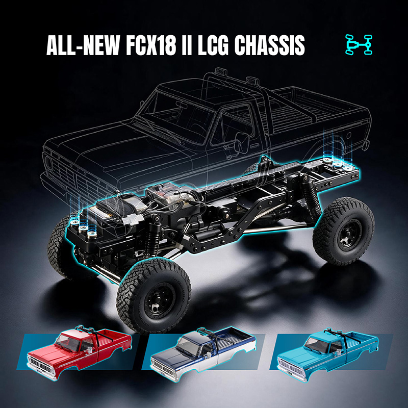 FMS 1:18 FCX18 II Ford F-100 RC Crawler RTR Brushed (199mm Wheelbase)-118L01BDBUWH