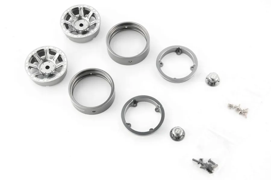 BATRAZZI Aluminum 1.9” V-Spoke Beadlock Wheels (2pcs)-BTZ1109SG-AL