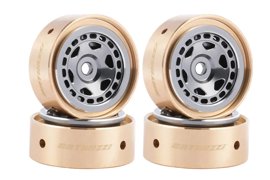 BATRAZZI Aluminum 0.8” Sheriff Beadlock Wheels (4 Pcs)-BTZ1118SL-AL-A