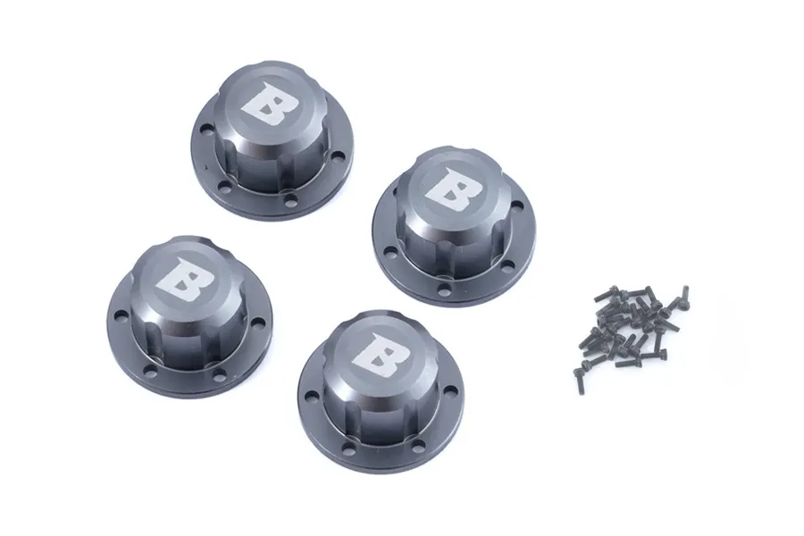 BATRAZZI Aluminum Hub Covers for 1.9" Wheels Gun Metal (4 Pcs)-BTZ1081SG