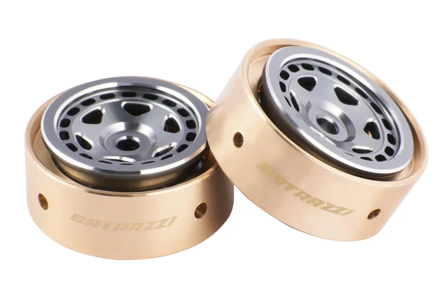 BATRAZZI Aluminum 0.8” Sheriff Beadlock Wheels (4 Pcs)-BTZ1118SL-AL-A