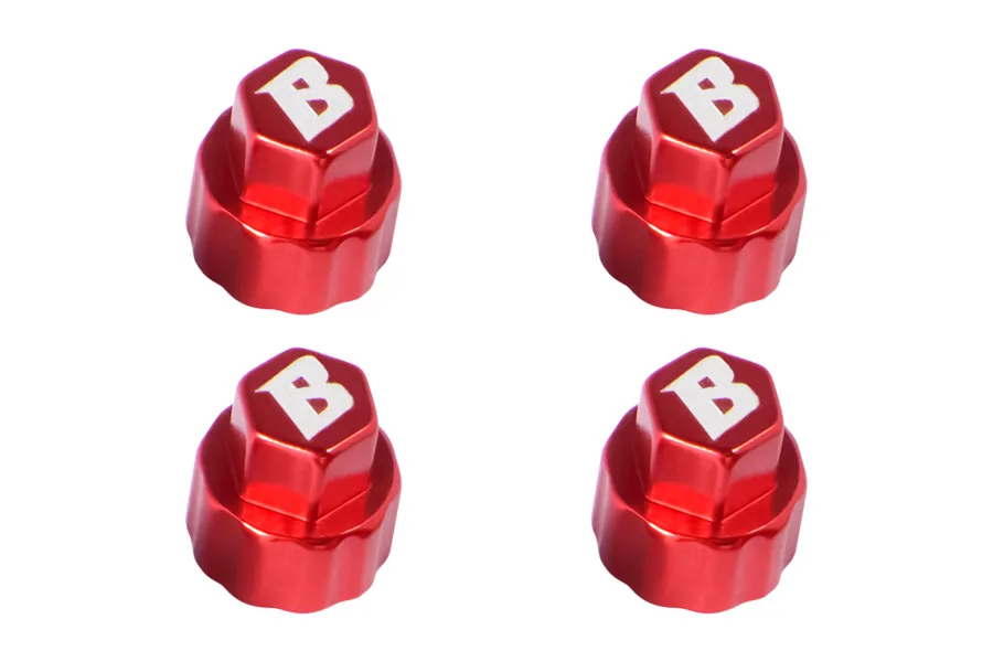 BATRAZZI M3 Aluminum Wheel Hub Covers for FCX18 & FCX24 Red (4 Pcs)-BTZ1085RD-AL