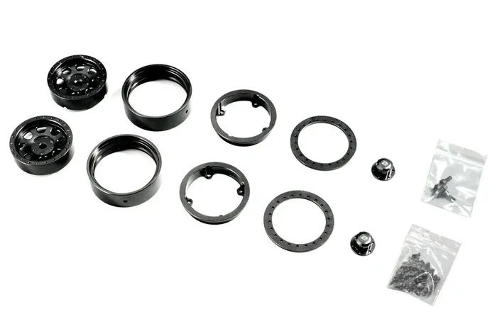 BATRAZZI 1.9" Aluminum D-Hole Beadlock Wheels Black (2pcs)-BTZ1070