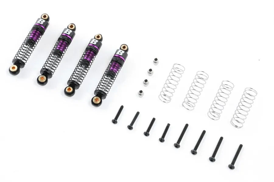 BATRAZZI 41mm Oil-filled Aluminum Shocks for FCX24 / FCX18 Purple (4 Pcs)-BTZ1059PU
