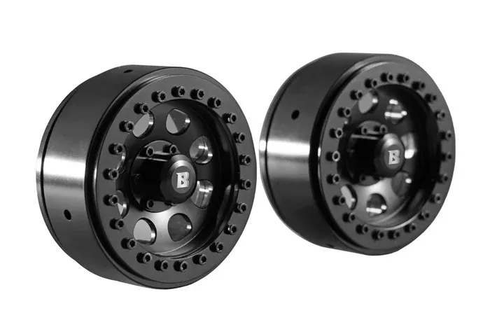 BATRAZZI 1.9" Aluminum D-Hole Beadlock Wheels Black (2pcs)-BTZ1070