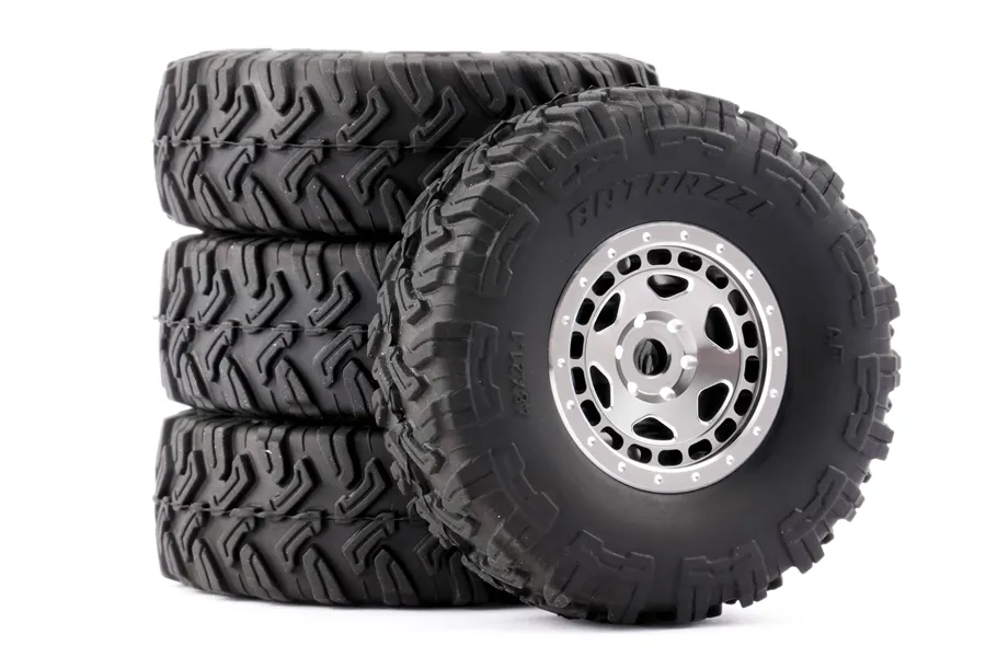 BATRAZZI Aluminum 0.8” Sheriff Beadlock Wheels (4 Pcs)-BTZ1118SL-AL-A