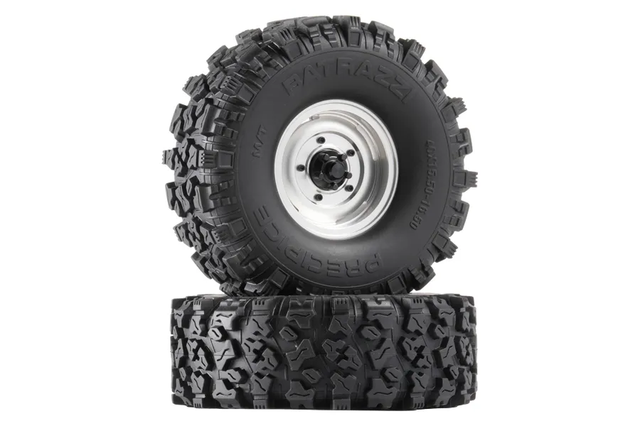 BATRAZZI 1.9” Aluminum Beadlock 4-Slot Road Wheels with Brass Weights (2 Pcs)-BTZ1132YL-AL