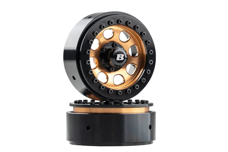 BATRAZZI 1.9" Aluminum D-Hole Beadlock Wheels Gold (2Pcs)-BTZ1075