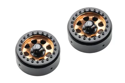 BATRAZZI 1.9" Aluminum D-Hole Beadlock Wheels Gold (2Pcs)-BTZ1075