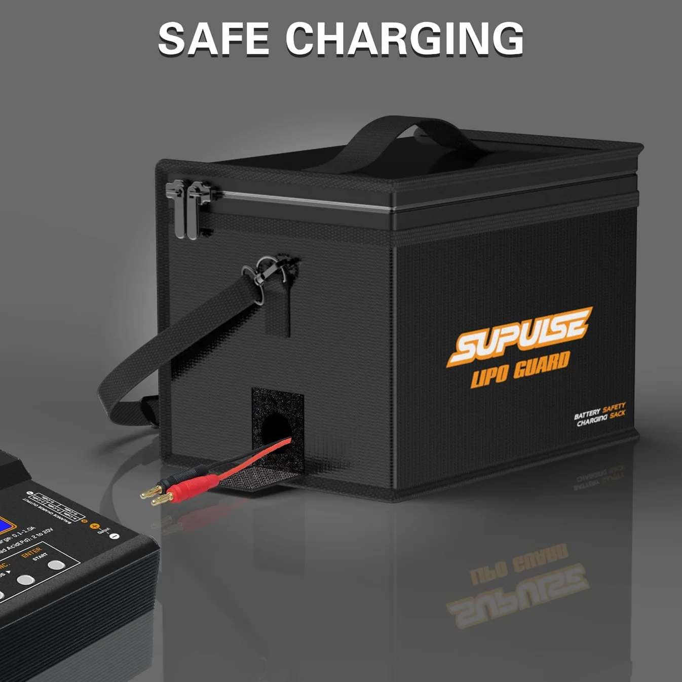 SUPULSE Lipo Safe Bag x1 Fireproof Explosionproof for Lithium Battery Storage and Charging(7.9" x 5.9" x 5.9")