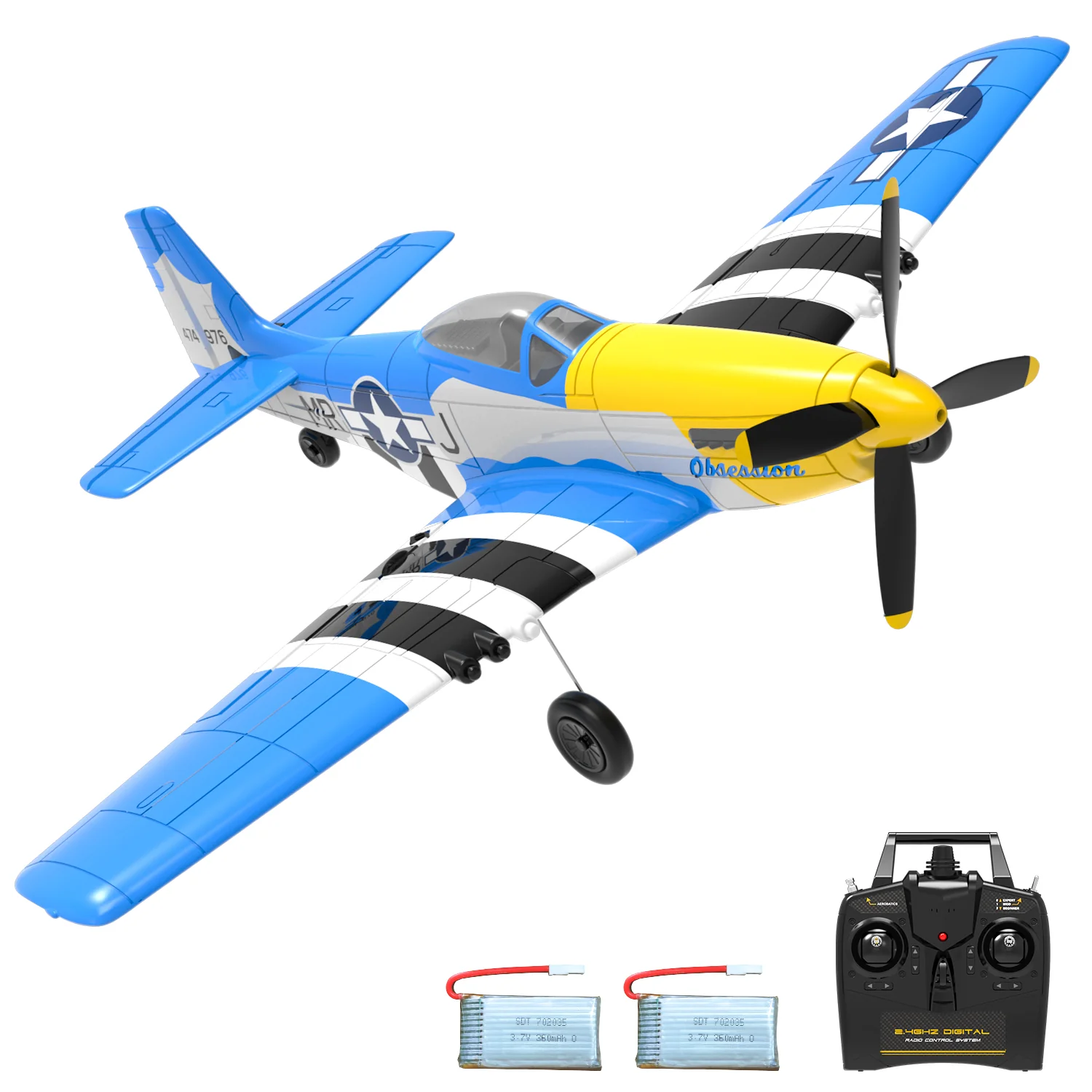 VOLANTEXRC P-51 Mustang 400mm RTF/PNP 4CH w/ Gyro 15.7''-76105