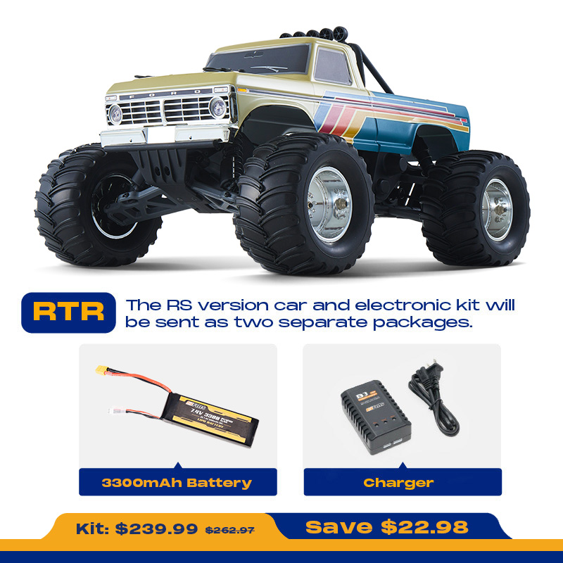FMS 1:10 Ford F-100 RS Brushless Monster Truck-FMS11023RSBK-BL/FMS11023RSBG-BL