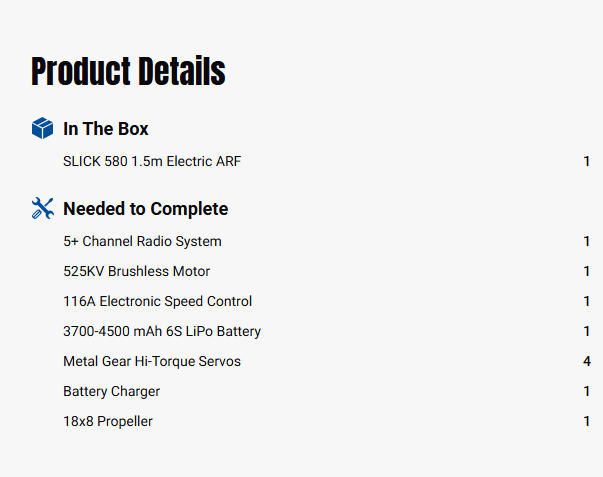 Phoenix Model SLICK 580 1.5m Electric ARF-PMMPH250