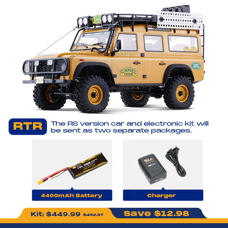 FMS 1:10 FCX10 Land Rover Camel Trophy Edition RS RC Crawlers