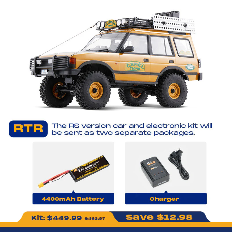 FMS 1:10 FCX10 Land Rover Camel Trophy Edition RS RC Crawlers-FMS11043RSYL-SP