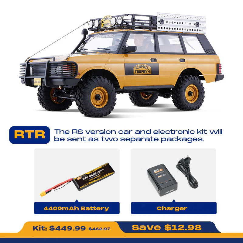 FMS 1:10 FCX10 Land Rover Camel Trophy Edition RS RC Crawlers-FMS11043RSYL-SP