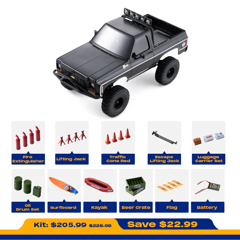 FMS FCX24 K5 BLAZER RTR ブラック FMS 1:24 FCX24 Chevrolet K5 Blazer RTR - BLACK – HeliDirect