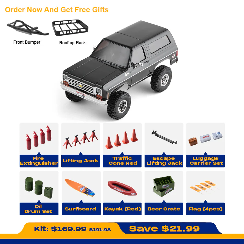 FMS K5 BLAZER シルバー FMS 1:24 FCX24 Chevrolet K5 Blazer RTR