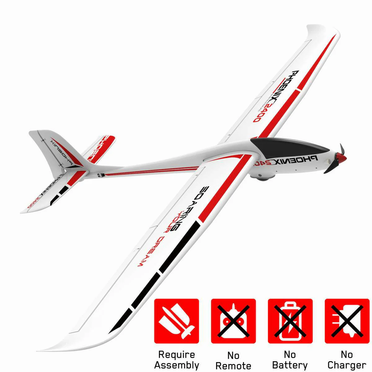 VOLANTEXRC Phoenix2400 PNP 2400mm RC Glider Plane 5CH 94.48''-75903