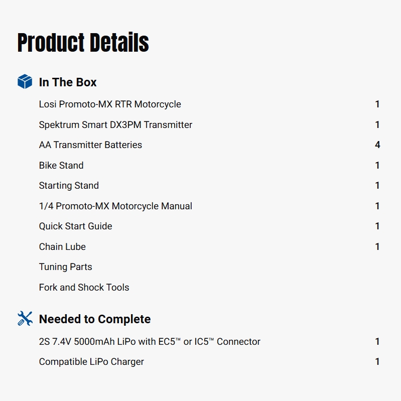 Losi 1:4 Promoto-MX FXR 2S RTR Brushless Motorcycle-LOS06000T1/LOS06000T2