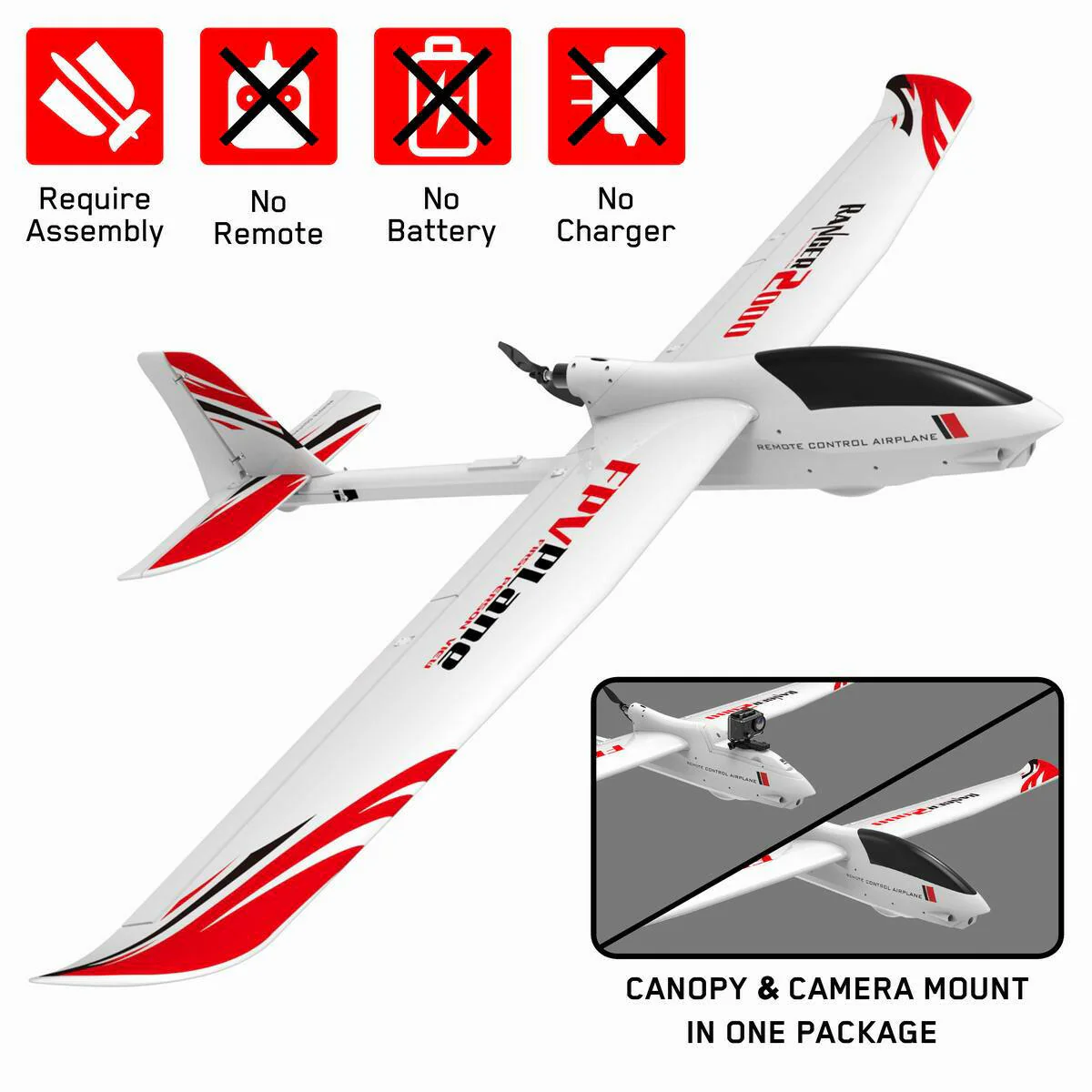 VOLANTEXRC Ranger2000 PNP 2000mm RC Glider FPV RC Aircraft 5CH 78.7''-75708
