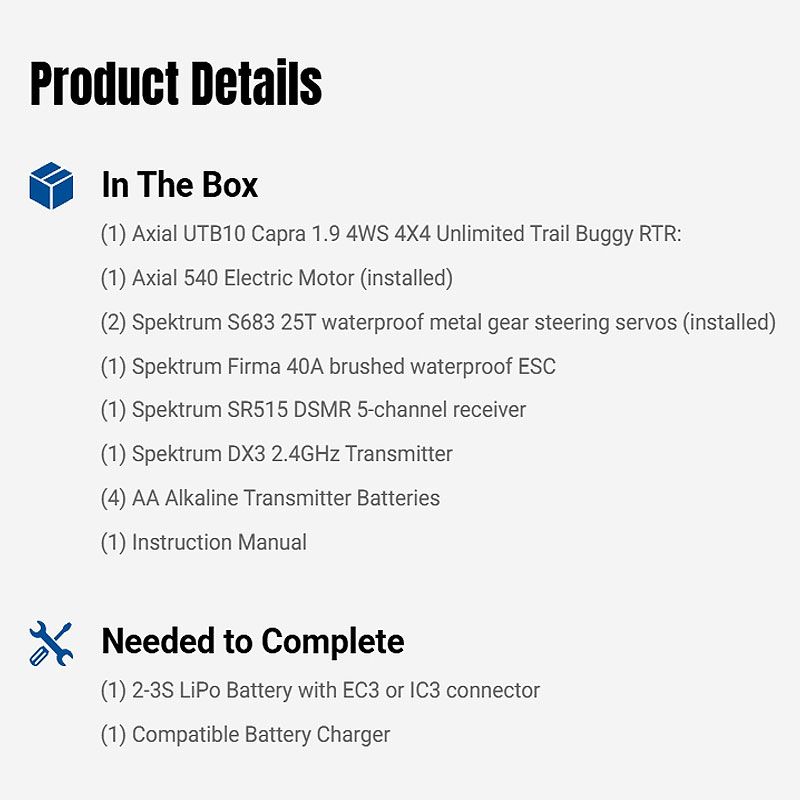 Axial 1/10 UTB10 Capra 1.9 4WS 4X4 Unlimited Trail Buggy Brushed RTR