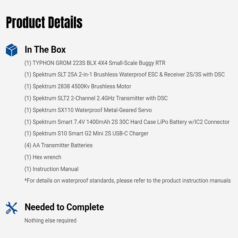 ARRMA 1/14 TYPHON GROM 223S DSC 4X4 RTR Brushless Buggy, Blue (Battery & Charger Included)