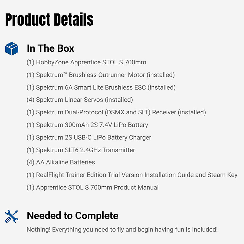 HobbyZone Apprentice STOL S 700mm RTF with SAFE