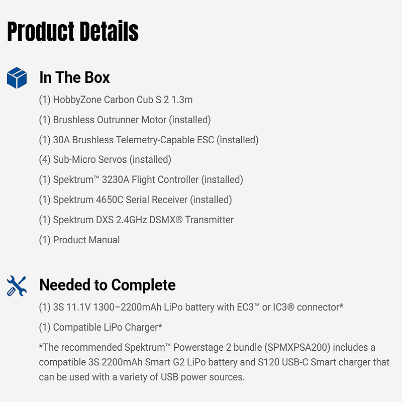 HobbyZone Carbon Cub S 2 1.3m RTF Basic