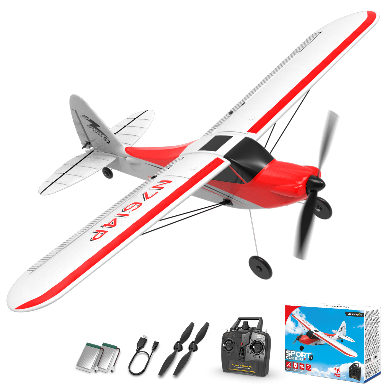 VOLANTEXRC Sport Cub 500mm RTF RC Trainer Airplane 4CH w/ Gyro 19.7''-76104